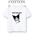 thumbnail image 5 of Camiseta de algodón Kuromi para niños, camiseta informal de verano de manga corta con estampado de anime My Melody Sanrio Kawaii, regalo para niño y niña, 5 of 5