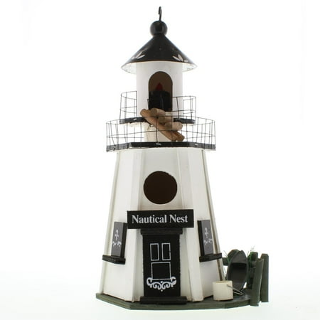Chickadee Bird House, Metal And Wood Lighthouse Bird Houses Outdoor