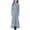 Gray, variant on SDJMa Muslim Long Dress Medium Big Girls Long Sleeve V Neck Colorblock Dress