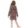 thumbnail image 5 of FORMRS Niños Bathrobe Unisex Hooded Robe Soft Plush Pajamas Sleepwear, Size 10-12T, Red Floral, 5 of 7
