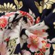thumbnail image 2 of Tela japonesa por yarda. Preciosa tela estampada con flores japonesas para vestidos infantiles. Flor de durazno negro, 2 of 9