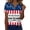Blue, variant on 250th Anniversary USA Women's T-Shirt, Patriotic V-Neck Short Sleeve Top, 1776 Independence Day Henley Shirt, American Flag Stars and Stripes Commemorative Tee