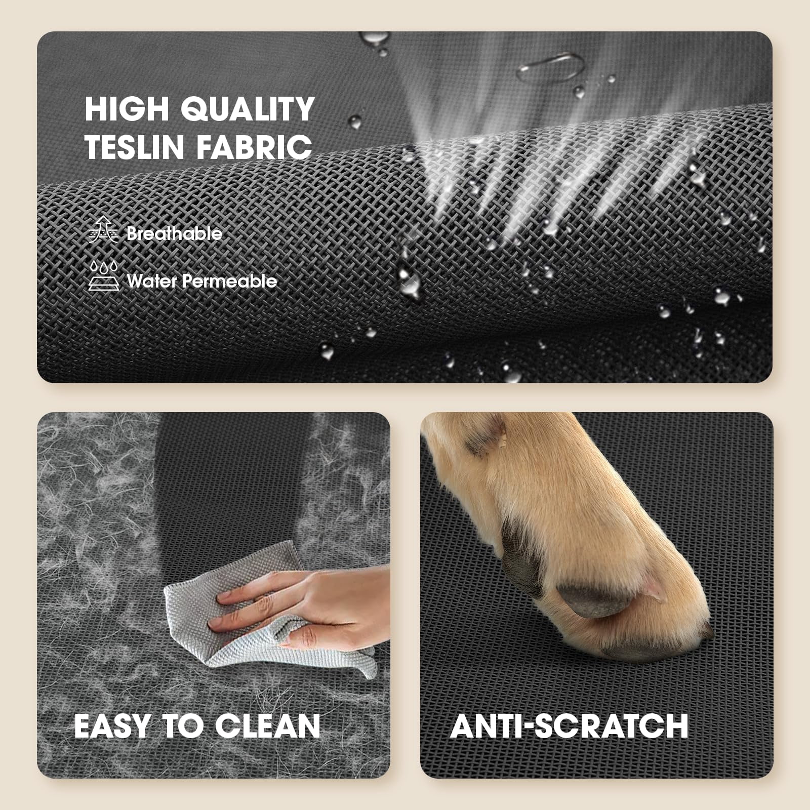 Elevated Dog Bed  Raised Outdoor For Medium Sized Portable Pet With Breathable & Washable Mesh Indoor Hammock Skid-resistant Feet.