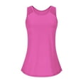 thumbnail image 4 of Htigea Lightweight Racerback Tank Tops for Women High Neck Workout Athletic Running Sleeveless Shirts Hot Pink,L, 4 of 5