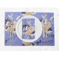 thumbnail image 1 of S4Sassy Blue Leaves & Peony Floral Washable Printed Dining Reversible Tablemats With Napkins Set, 1 of 1