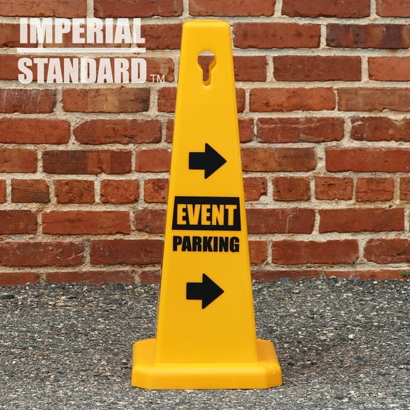 28" Yellow Cones with Event Parking Signs - Parking Cones (4 Pack)