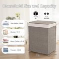 thumbnail image 2 of Laundry Hamper with Lid, 23.8 Gal (90L) Wicker Hamper with Removable Liner Bags, Handwoven Clothes Basket with Handles, Foldable Woven Paper Rope Basket for Laundry Room, Bedroom-Grey, 2 of 14