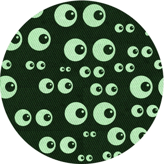 Ahgly Company Indoor Round Patterned Night Black Area Rugs, 4' Round
