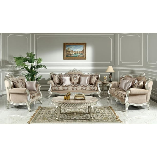 Rose Traditional 3 Piece Living Room Sofa Set Walmart Com Walmart Com