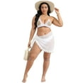 thumbnail image 4 of Women Beach Sarongs Sheer Mesh Swimsuit Cover Up, Bikini Wrap Skirt Swimwear Bathing Suits, White, 4 of 6