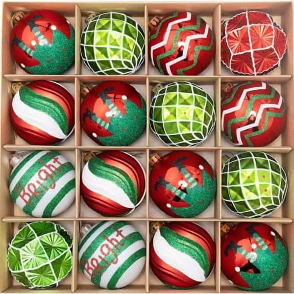 Christmas Ball, 16 Pcs Christmas Ball Ornaments Set, 6cm Christmas Tree Decorations, for Indoor Outdoor Decor Christmas Tree Ornaments