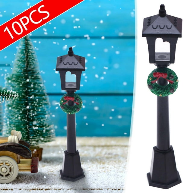 Xihbxyly Ventas Hoy 10 Piezas de Puerta Navideña para Casa de Muñecas, Mini Guirnalda de Simulación, Farola, Microescena, Accesorios de Decoración, Modelo