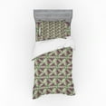 thumbnail image 1 of Flower Duvet Cover Set, Flowers and Leaves Pattern on Pale Colored Background Botanical Style Composition, Bedding Set with Shams and Fitted Sheet, 3 Sizes, by Ambesonne, 1 of 3