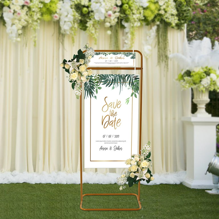  Wedding Sign Stand,Gold Large 4.9 Feet Tall Welcome Sign  Frame,Seating Chart Frame,Guest List Directory Geometric Stand,Wedding Sign  Floral Ceremony Decorations,Reception : Home & Kitchen