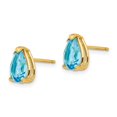 thumbnail image 2 of Auriga Fine Jewelry 14K Yellow Gold Pear-shaped Blue Topaz Stud Earrings for Women (L- 0.36 inch, W- 0.2 inch), 2 of 5