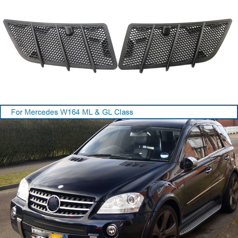 Partscollect Pair Left & Right Hood Air Vent Grill Cover Insert Mesh Compatible for Mercedes Benz W164 ML350 ML550 ML63 GL320 GL350 GL450 GL550 2008-2011 Replaces OE# 1648804405 1648804305