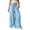Light Blue, variant on Zulora Women's High Waisted Barrel Pants Textured Knit Wide Leg Trousers with Drawstring & Pockets