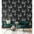 thumbnail image 4 of Harry & Grace Charcoal Playful Zebras Peel and Stick Wallpaper, 4 of 7