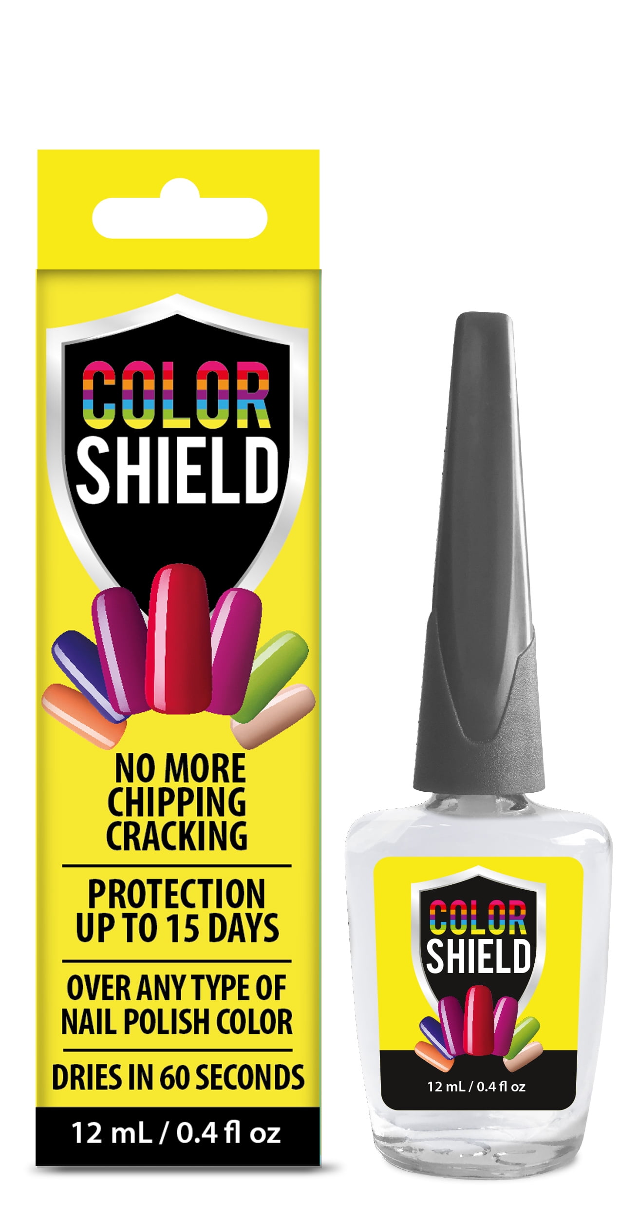 Color Shield Quick Dry Top Coat, Gel Look Shine Natural Dry,  fl oz  Bottle 