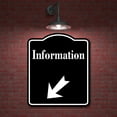 thumbnail image 2 of Information 45 Degree Down Left Arrow BLACK Aluminum Composite Sign, 8.5"x10", 2 of 9