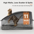 thumbnail image 5 of Siooko Extra Large Stainless Steel Cat Litter Box, XL Litter Boxes for Big Cats & Multiple Cats, Metal Litter Box with High Sides with Scoop, Easy to Clean, Dark Gray and Silver Gary, 5 of 8