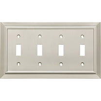 Franklin Brass Classic Architecture (1-Pack) Decorative Light Switch Cover Wall Plates Brushed Nickel 4-Gang Quad Toggle, Guards Electrical Outlet W35227-SN-C