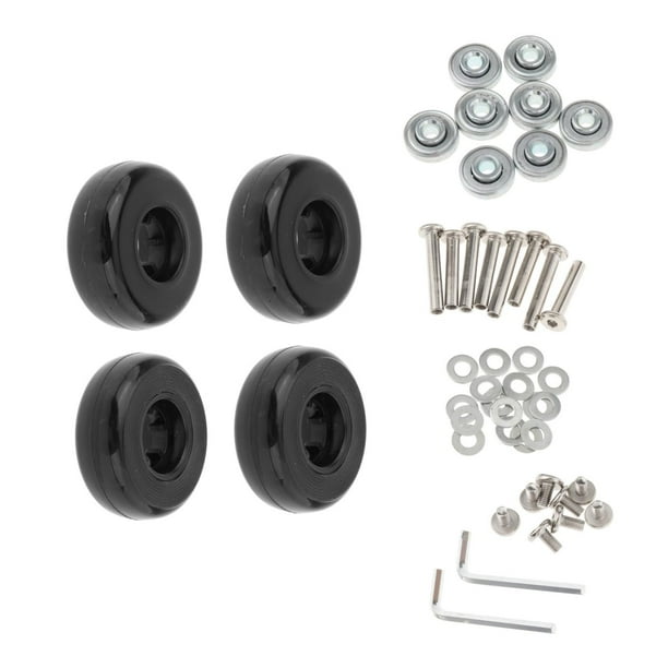 Ruedas de repuesto para maleta, ruedas giratorias de metal PU, juego de reparación antideslizantes 49X18mm