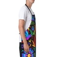 thumbnail image 3 of Lsque Colorful Floral Waterproof Apron Chef Aprons for Men Heavy Duty Chemical Work Apron Extra Long Grilling Aprons with Adjustable Bib Apron, 3 of 9