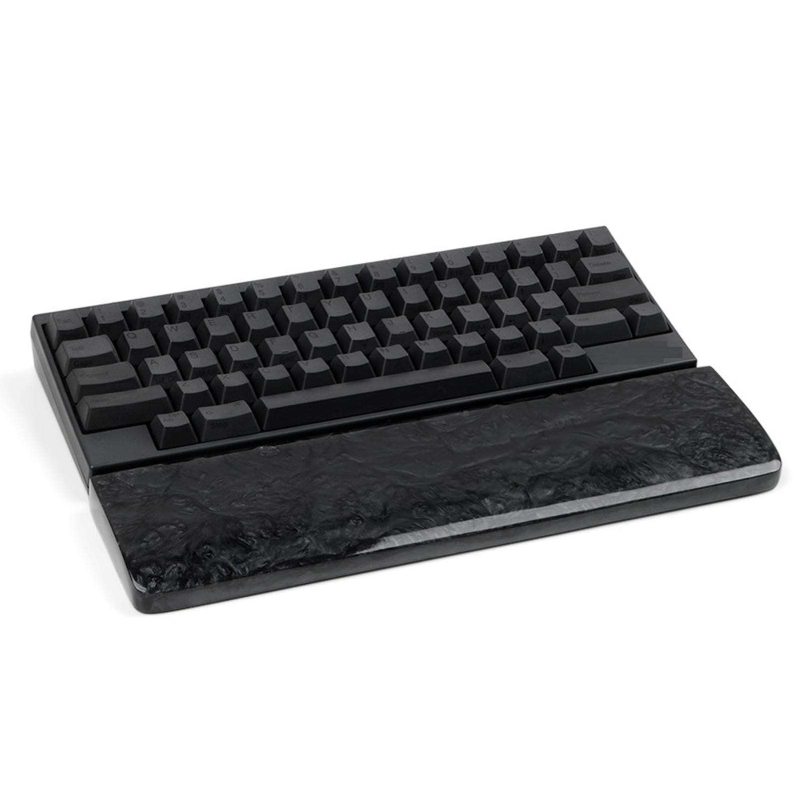 Resin Wrist for Mechanical Keyboards Non Slip Ergonomic Hand Rest for Office Fits 61-104 Key Keyboards Fray Stitching - Clear Medium