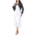 thumbnail image 2 of INSPIRE CHIC Metallic Glitter Shrug for Women's Long Sleeve One Button Party Club Cropped Shiny Cardigan XS Black, 2 of 6