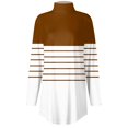 thumbnail image 4 of Topvent Tee Shirts For Women Fall Casual Long Sleeve Shirts Sweatshirt Stripe Printed High Neck Top Pullover, 4 of 5