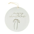 thumbnail image 5 of Stoneware Merry Christmas Hanging Decoration, White, 10", by My Texas House, 5 of 5