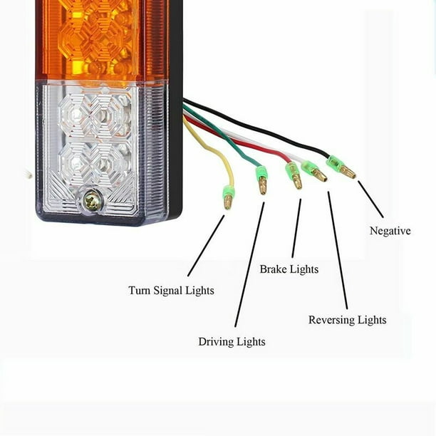2 x Feux Arrière LED Feux de Recul Freinage Clignotant Eclairage