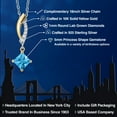 thumbnail image 2 of Gem Stone King 925 Silver and 10K Yellow Gold Swiss Blue Topaz and White Lab Grown Diamond Pendant Necklace for Women | 0.83 Cttw | Gemstone November Birthstone | Princess 5MM | With 18 inch Chain, 2 of 6