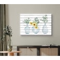 thumbnail image 2 of wall26 Canvas Print Wall Art Wood Block Yellow Sunflowers in Blue Vases Floral Nature Watercolor Minimalism Rustic Scenic Colorful Pastel for Living Room, Bedroom, Office - 24"x36", 2 of 5