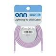 thumbnail image 6 of onn 6ft Lightning to USB Charging Cable, MFI Certified, Purple - Compatible with iPhone 14/13/12/11/X/XR/XS/8/7/6/5, iPad, Airpods and more, 6 of 6