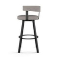 thumbnail image 3 of Amisco Parker 30 In. Swivel Bar Stool - Taupe Grey Faux Leather / Black Metal, 3 of 9