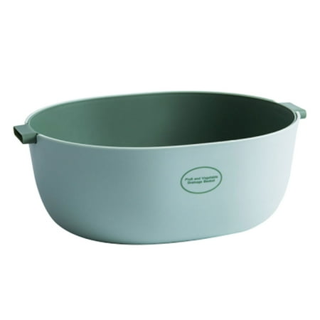 

1pc Two-color Fruit and Vegetable Drainage Basket Double-layer Kitchen Strainer Detachable Colander Set Space Saver for Fruits Ve