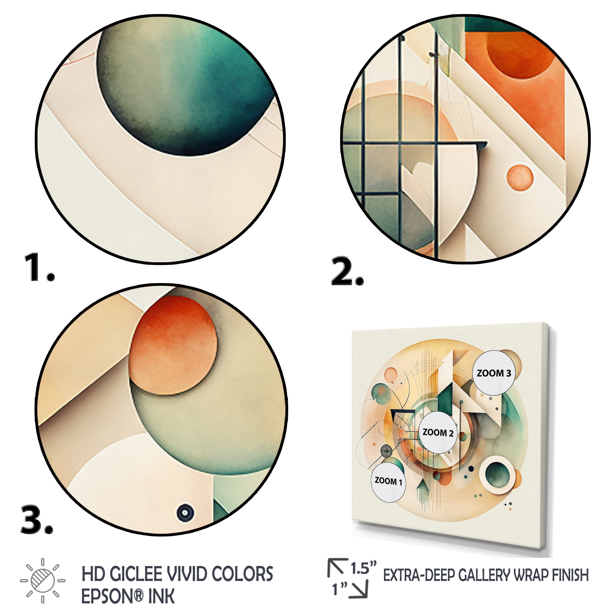 Designart Warm Minimalist Circular Abstract II Canvas Wall Art
