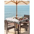 thumbnail image 2 of Outdoor Tablecloth with Umbrella Hole and Zipper, Christmas Gnomes Square Table Cloth 54x54 Inch Waterproof Tablecloth, Winter Xmas Gifts Snowflake Burlap Picnic Table Cover for Patio Camping, 2 of 7