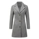 thumbnail image 1 of Abrigos largos de invierno con solapa con muesca y un solo pecho para mujer Gris Claro S, 1 of 6