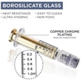 thumbnail image 3 of 1ML Glass Syringe with Golden Metal Plunger 10 Pack Anti-Leak Luer Lock Syringe Without Needle Accurate Syringe, 3 of 5