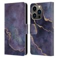 thumbnail image 1 of Head Case Designs Officially Licensed LebensArt Mineral Marble Purple Leather Book Wallet Case Cover Compatible with Apple iPhone 14 Pro, 1 of 6