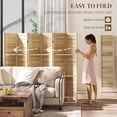 thumbnail image 5 of Kadyn Room Divider, Privacy Screens, 6 Panel 67" Tall Wood Privacy Screen Room Divider with 3 Shelves and Folding Storage for Bedroom, Natural, 5 of 6