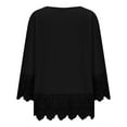 thumbnail image 6 of ZunFeo Lace Dressy Blouse for Women Lace 3/4 Length Sleeve Tops Casual Summer Tunic Shirts Black, 6 of 9