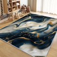 thumbnail image 4 of Washable Area Rug 3x5 ft Marble Abstract Pattern Luxury Area Rug for Living Room, Soft Flannel Print Rugs, Non-Slip Low Pile Carpet, for Bedroom, Dining Room, Kitchen, Home Decor Floor Rug, 4 of 7