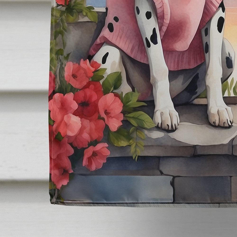 Dalmatian Two Hearts House Flag 28 in x 40 in