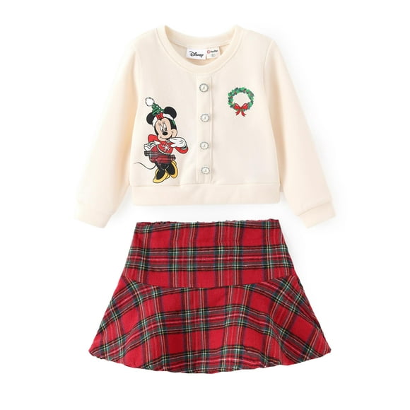 Disfraz navideño de 2 piezas de Minnie Mouse de Disney para niños pequeños, 4-5T