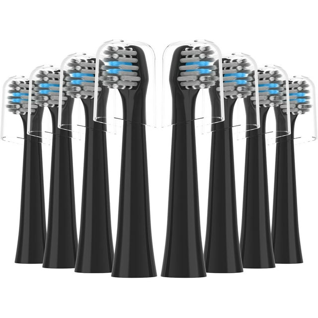FEIHEAD Replacement Toothbrush Heads for Colgate Hum Connected Smart Battery Electric Toothbrush Head 8 Pack Black