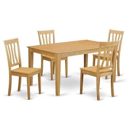 Pemberly Row 5-piece Traditional Wood Dinette Set in Oak